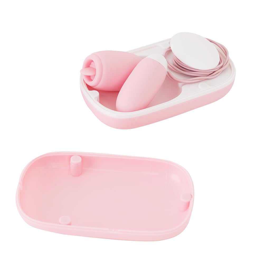 Andre Shop Sexy Lunch Box Rotor Licking Tongue Suction Sucking Double Stimulation 12 Actions X 2 USB Rechargeable 2in1 Portable (Pink)