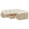 VidaXL Salon de Jardin avec Coussins 9 pcs, Canapés de Terrasse, Ensemble de Meubles de Patio, Mobilier d'Extérieur, Beige 3224931