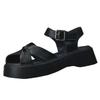 Leder Plateau Tasche Kopf Sandalen Damen Sommer Rock Französische Mary Jane Schuhe Lässige Römische Damenschuhe Strandschuhe
