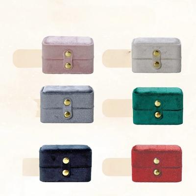 New Velvet Mini Ring Box Portable Earnail Pair Ring Jewelry Packaging and Storage Box