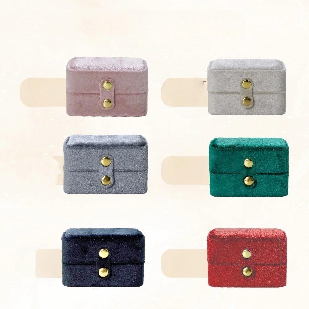New Velvet Mini Ring Box Portable Earnail Pair Ring Jewelry Packaging and Storage Box