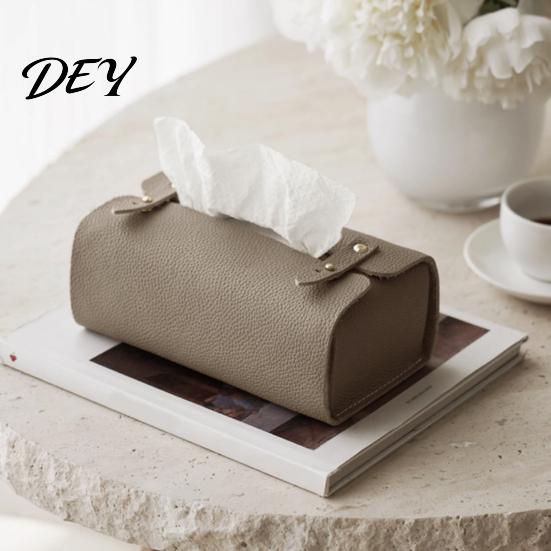 Portable Tissue Storage Bag Faux Leather Box, Minimalist Napkin Holder for Living Office Desk Case Room Desk, Decorative Dispenser Cover Facial