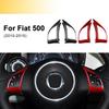 Real Hard Carbon Fiber Sticker For Fiat 500 Abarth 595 2010 2011 2012 2013 2014 2015 Car Steering Wheel Button Interior Trim.