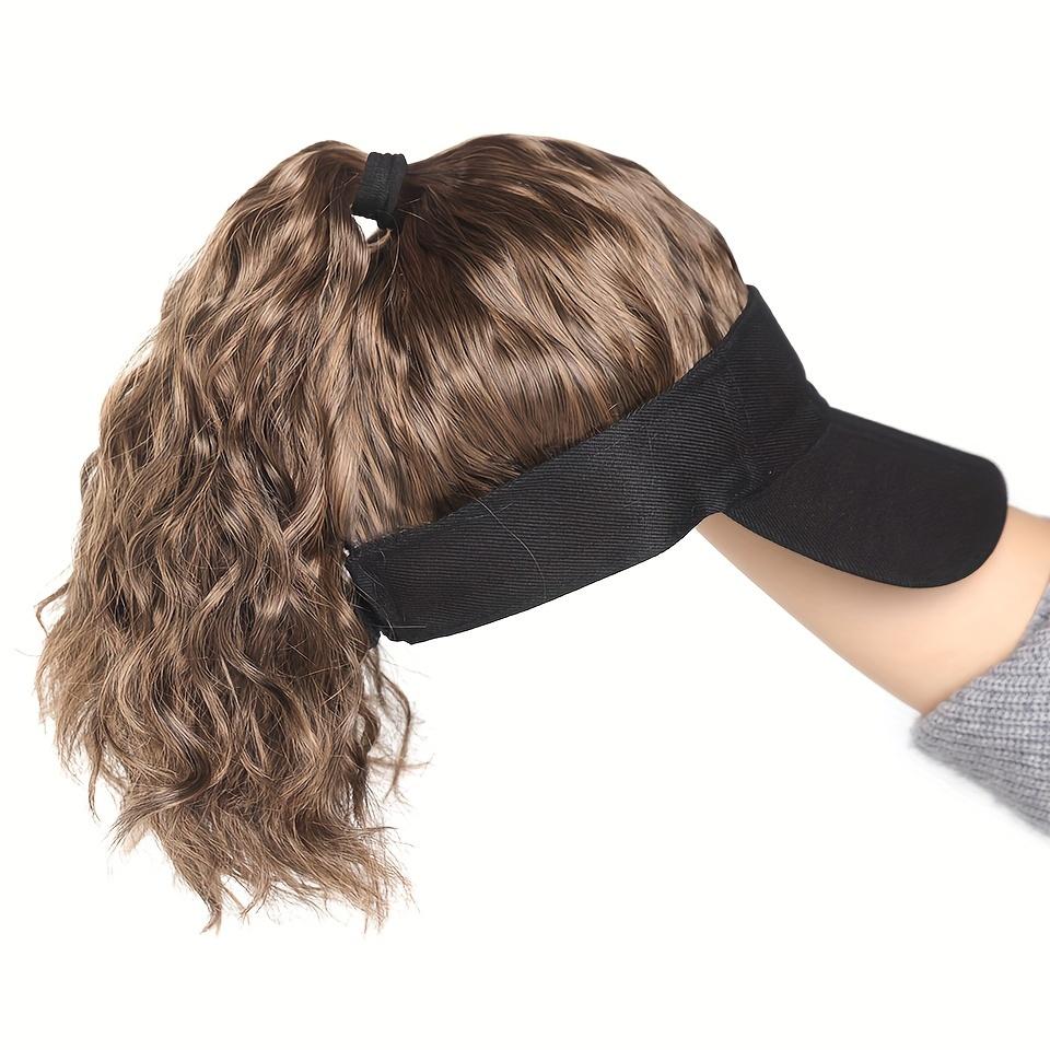 

Женский синтетический парик-хвост из высокотемпературного волокна с регулируемой сеткой-застежкой и бейсболкой - Подходящий спортивный солнцезащитный стиль