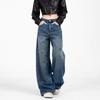 Women's Mid-Rise Stretch Jeans Fashion Straight Leg Denim Pants With Pockets