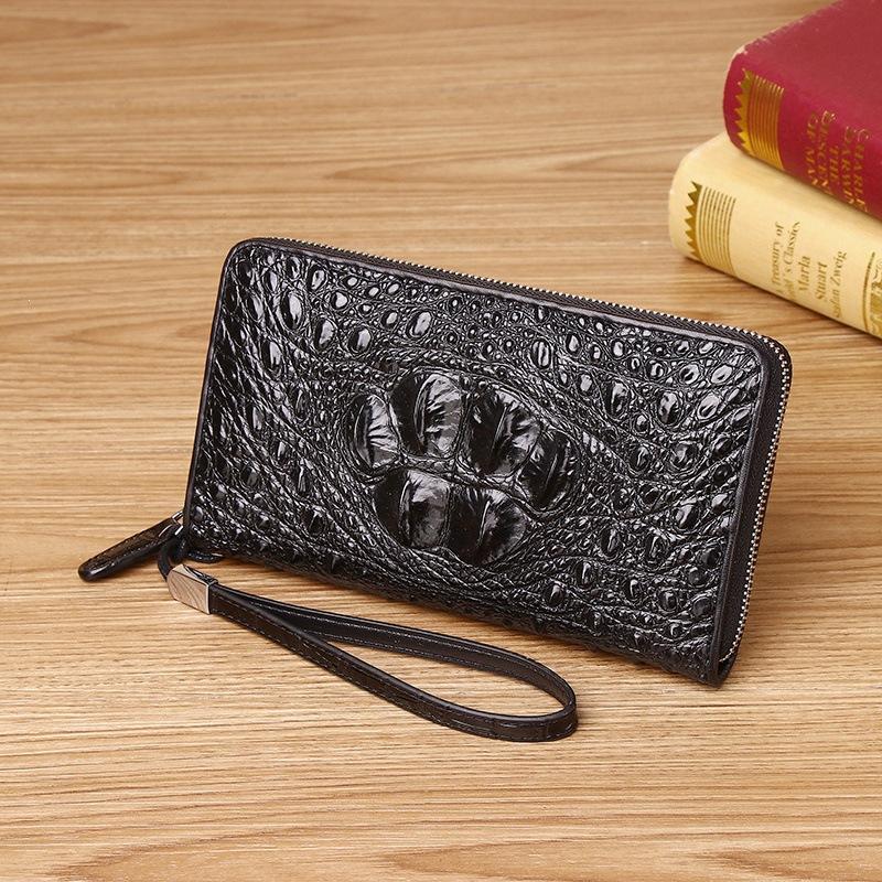 New leather men s bag clutch bag large capacity single pull wallet men s clutch bag bone clutch bag business trendy wrist bag 21-12-2cm