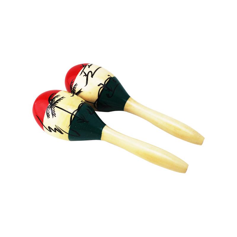 Painted Coconut Tree Shaker Wooden Sand Ball - Orff Instrument (1 Piece)