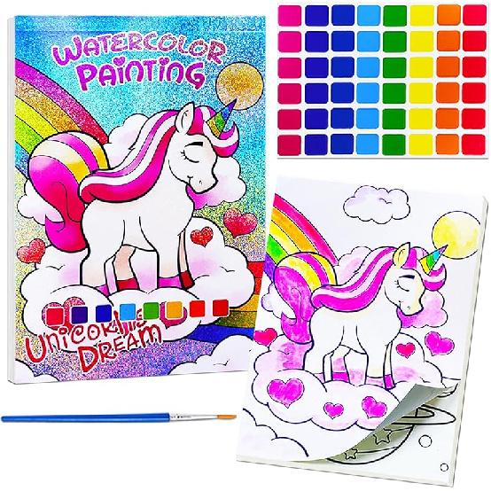 JUNQIU 5Pack Water Color Paint Sets for Kids, Paint With Water Books for Kids Ages 4-8, Pocket Watercolor Painting Book, Arts and Crafts Kit Easter