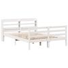 VidaXL Bed Frame with Headboard White 150x200 Cm Solid Pine Wood, Bed, Solid Wood Bed Frame, Bedroom Furniture At 3306687