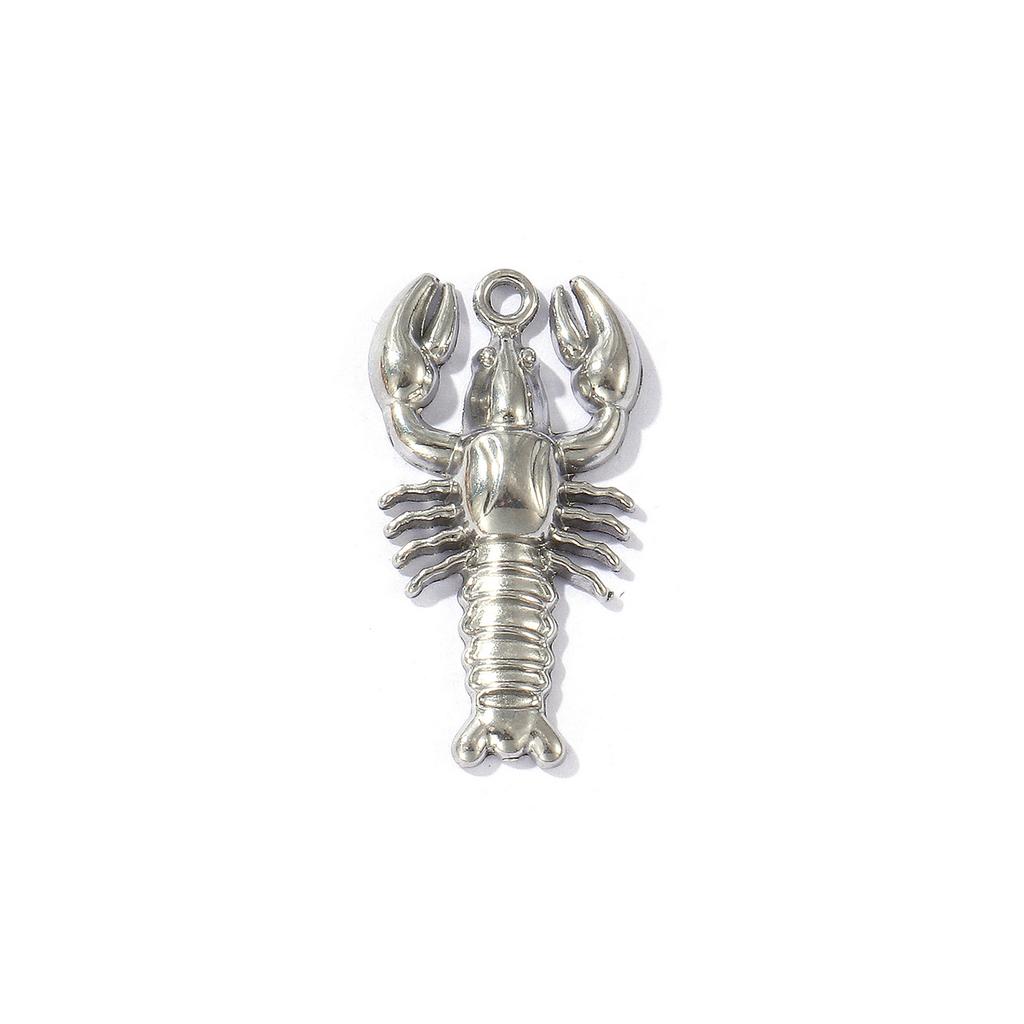 2 PCs 304 Stainless Steel Ocean Jewelry Charms Multicolor Lobster Pendants For DIY Necklace Bracelet Keychains Jewelry Making
