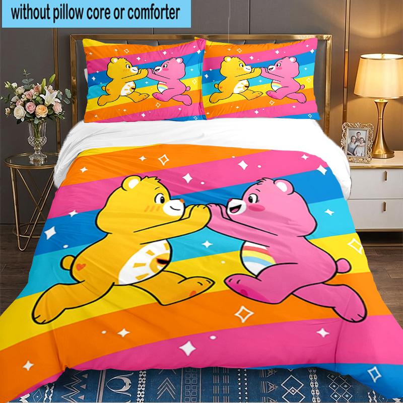 3PCS Love Bears Bedding Set,Including 1pc Duvet Cover And 2pcs Pillowcases Perfect for Bedroom, Dormitory, Large size Fan Christmas gift