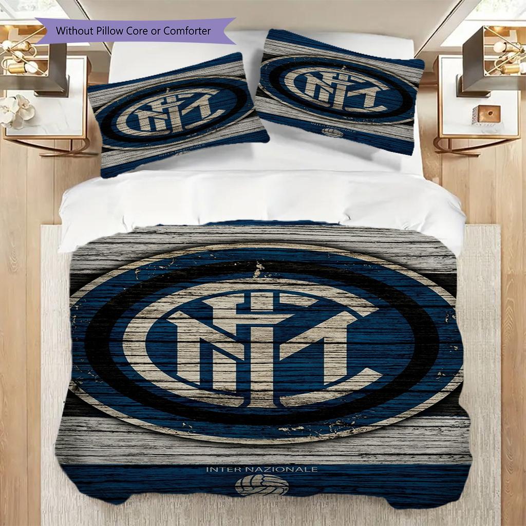 Inter Milan Heritage Bedding (1 * Duvet Cover + 2 * Pillowcase, Without Core) Duvet Cover and Pillowcase Soft and Comfortable Christmas Birthday Gift