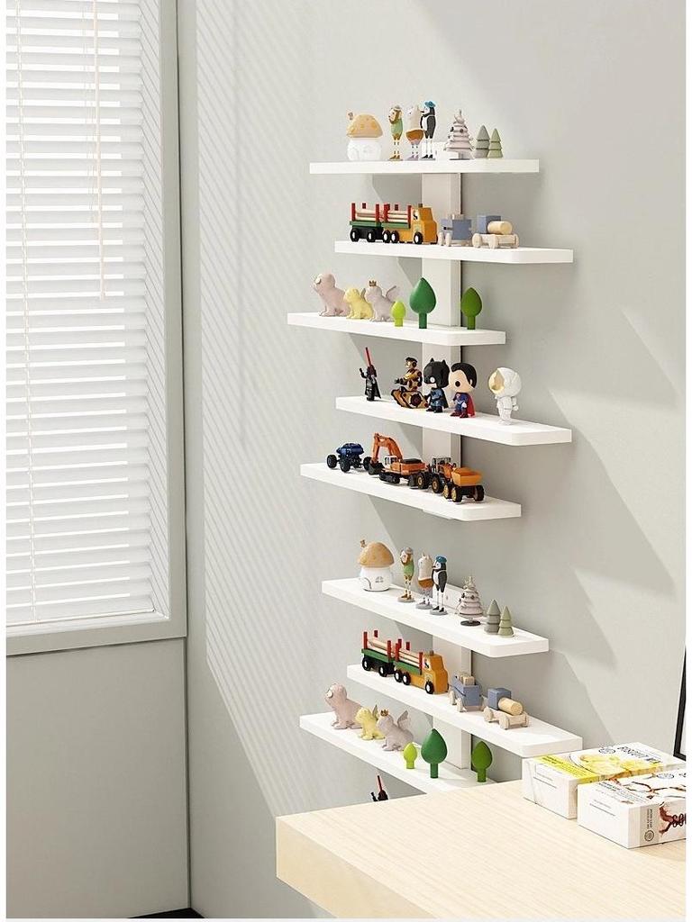 Wall-Mounted Bedroom Hand Figure Display Shelf - 5-Layer Wooden Ornament Organizer