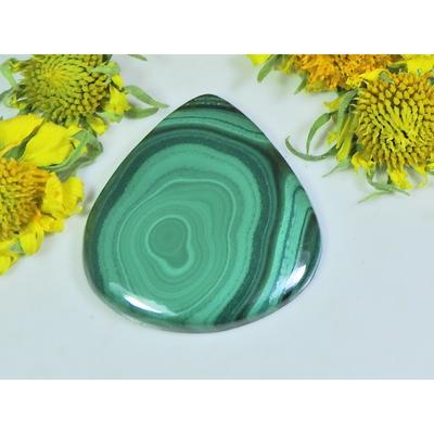 AA++ Natural Green Malachite Pear Cabochon Loose Gemstone 30X34X04MM 55Cts. D-59