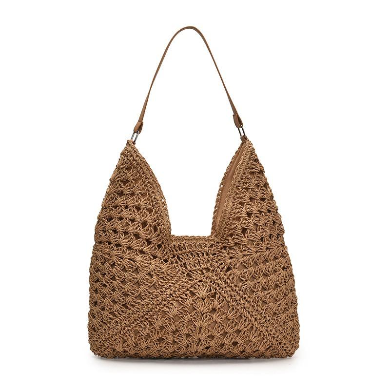 Popular beach bags women's new summer woven bags seaside vacation straw bags shoulder armpit bags