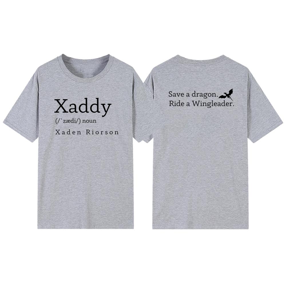 Xaddy T Shirt Xaden Fourth Wing Iron Flame TShirt Xaden Basgiath War College Tshirt Unisex Short Sleeve Tee Graphic T Shirts
