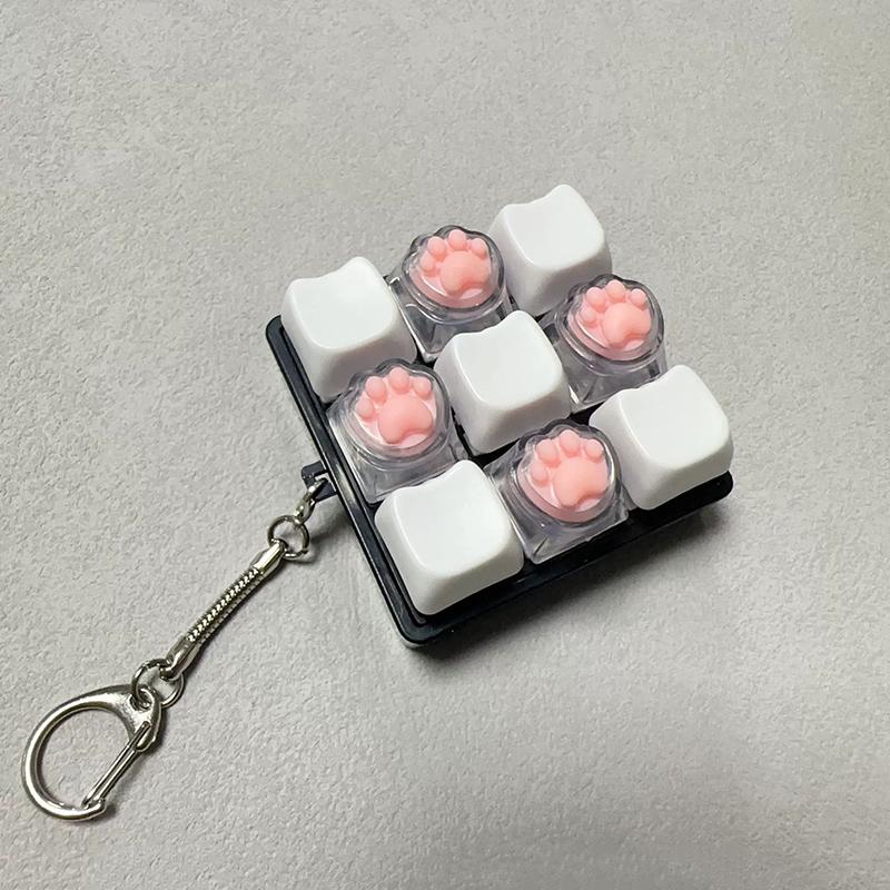 9 Keys Finger Keyboard Keycaps Fidget Toy Anti-Anxiety Point Keycaps Party Stress Relief Diy Keycaps Toy Keyboard Caps