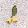 Handmade Flower Pu Keychain Hanger Bag Charm Multi-color Tulip Leather Pendant  Men