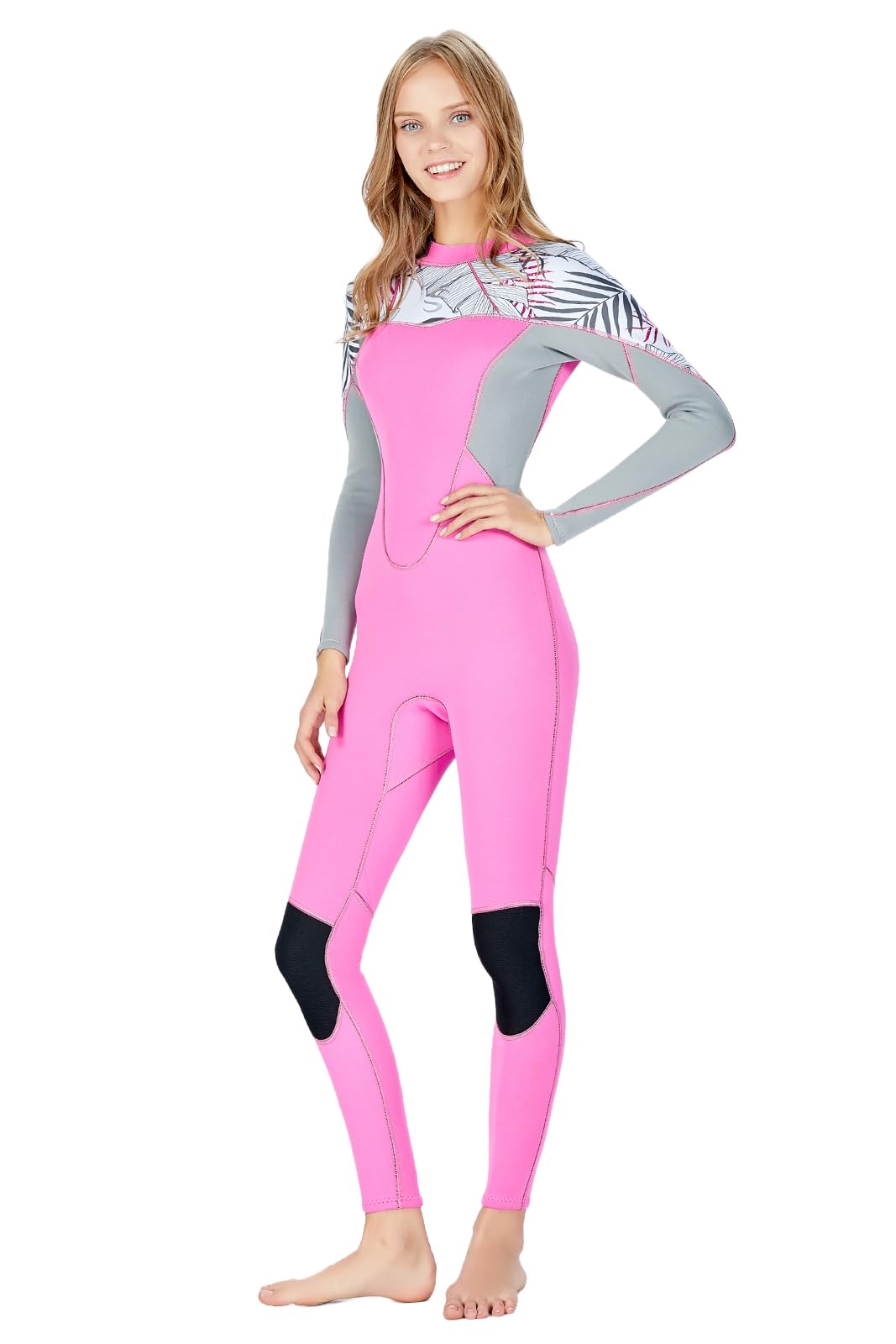 

MORGEN SKY Women s 2mm Full-Suit Neoprene Wetsuit, One-Piece, Back Zip, for Diving, Surfing, and Fishing, Classic Style (1815, L)