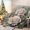 1pc Floral Butterfly Print Blanket, Romantic Floral Design, Multiple Sizes Available, Suitable for Living Room, Bedroom, Study, Balcony, Office