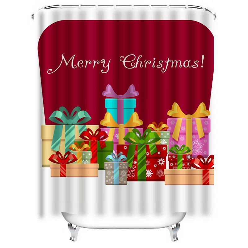 TU Shower Curtain Christmas Trees Snowflake Winter Holiday Festive Bathroom Decor Holiday Gift Xmas Pattern Home Decoration Fest