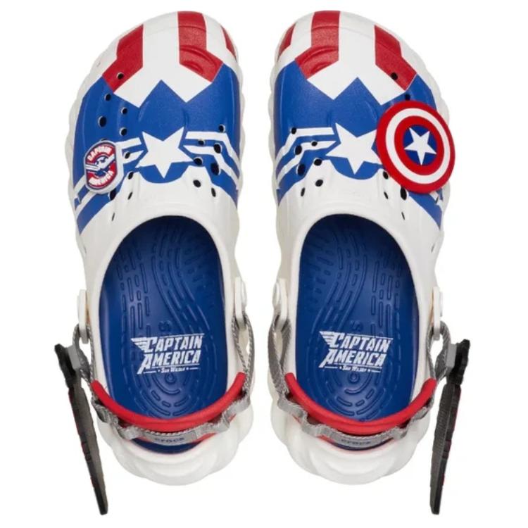 Marvel x Crocs Echo Clog Captain America Unisexové tenisky Bílé 209478-100