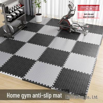 Thickened Non-Slip Foam Floor Mats for Home Fitness & Martial Arts - Black/Gray