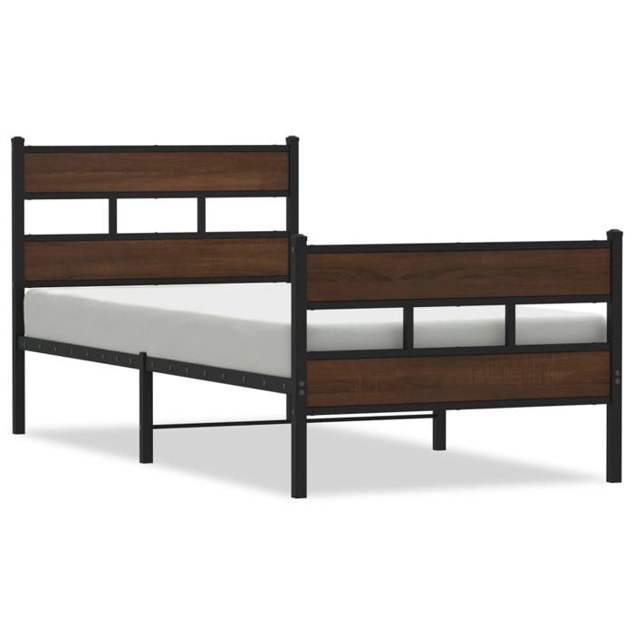 VidaXL Bed Frames Without Mattress with Headboard and Footboard, Single Bed, Bedroom Furniture, Guest Bed, 4017164