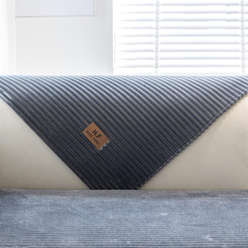 Pruhy Jacquard Umělá králičí kožešina Protiskluzový plyšový potah na pohovku Immation Fur Couch Potah na polštář do obývacího pokoje Teplý přehoz