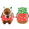 Red Cotton Coat Capybara Plush Toy Cartoon Capybara Fluffty Doll Capybara Plush Doll  Birthday Gift