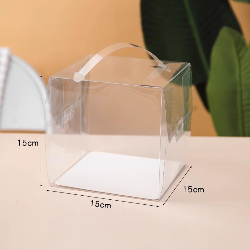 Transparent Portable Dessert Box Cake Paper Cup and Puff Pastry Thousand Layer Packaging Box Mini Baking Packaging Box Multifunctional Display Packag