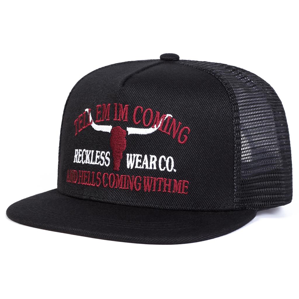Unisex RECKLESS WEARCO Embroidery Hip-hop Net Hats Spring Summer Adjustable Casual Snapback Baseball Caps Outdoor Sunscreen Hat