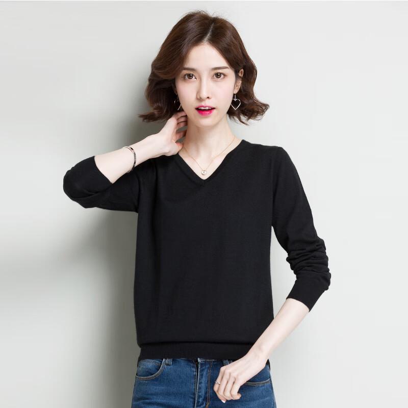 Hengyuanxiang Women's 68-Count Fine Cashmere V-Neck Sweater