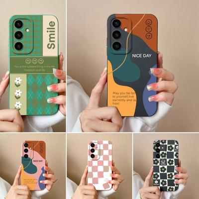 Etui na telefon Samsung A05 A36 A56 A26 S25 Plus Ultra F14 A05S A16 Shell Fashion Check Pattern Silikonowa modna estetyczna obudowa ochronna do Samsunga