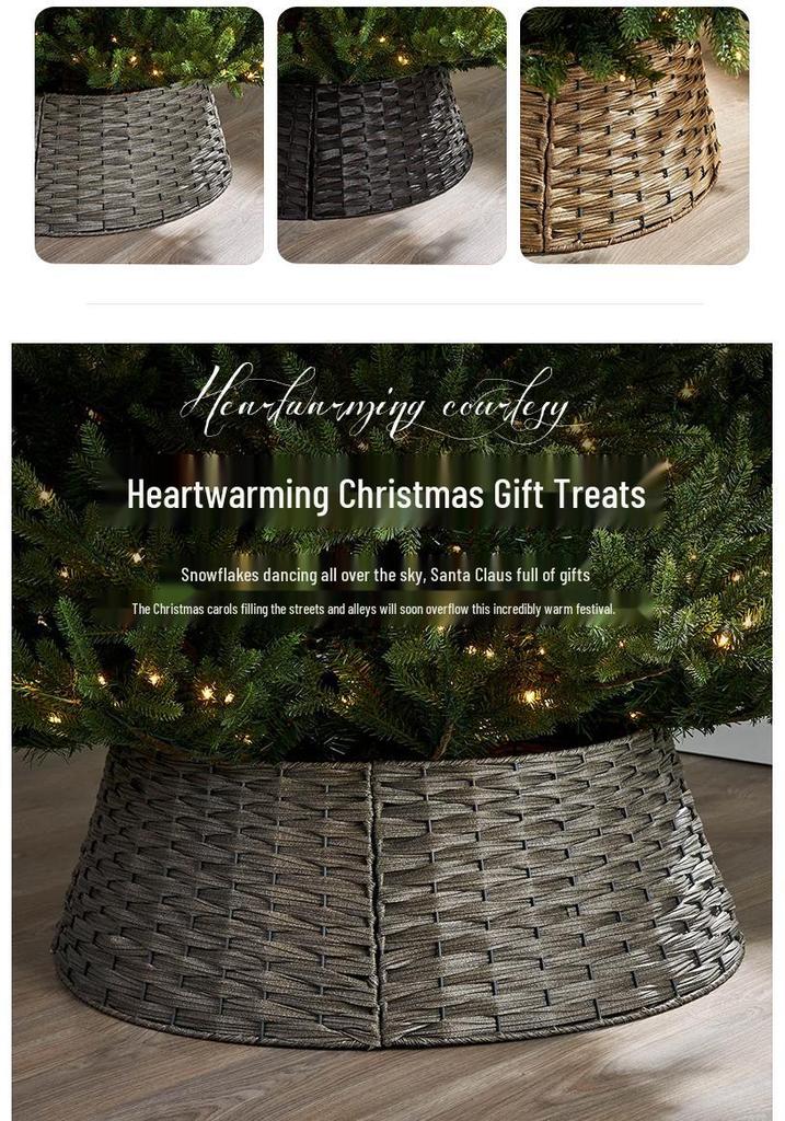 Hand-Woven White Nordic Christmas Tree Surround Fence