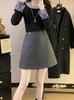 Plus Size Women's Shiny High-Waist A-Line Skirt - Thickened and Warm for Autumn/Winter