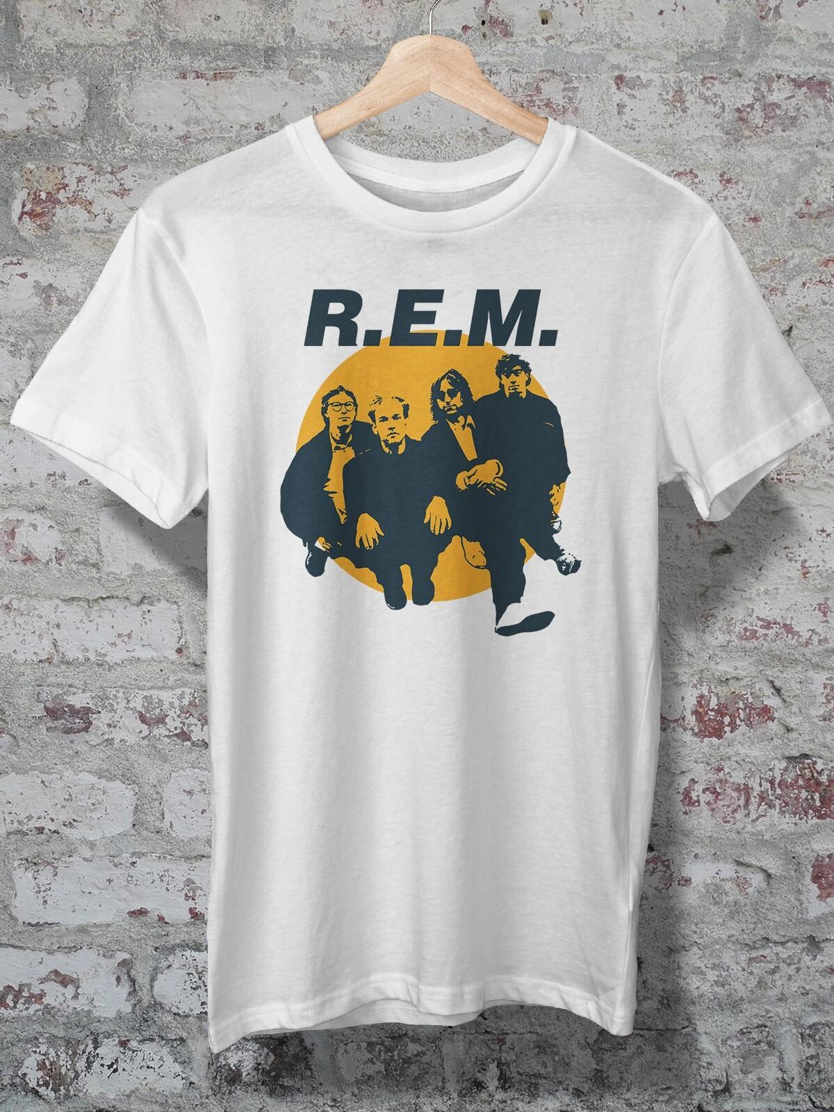 Vtg Members Of REM Band Cotton White Full Size Unisex Shirt CM065 S