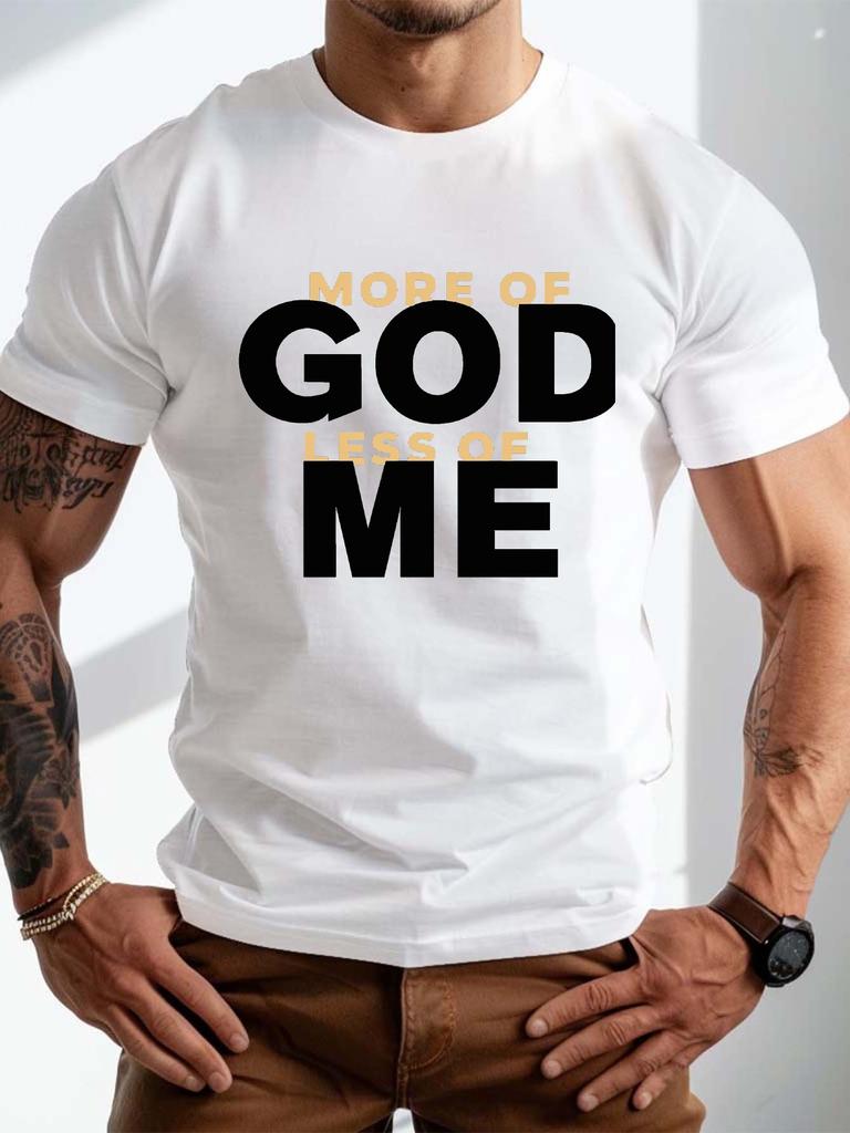 Large mens summer Tshirt God graphic printed short sleeved Tshirt trend casual top for daily life big and tall
