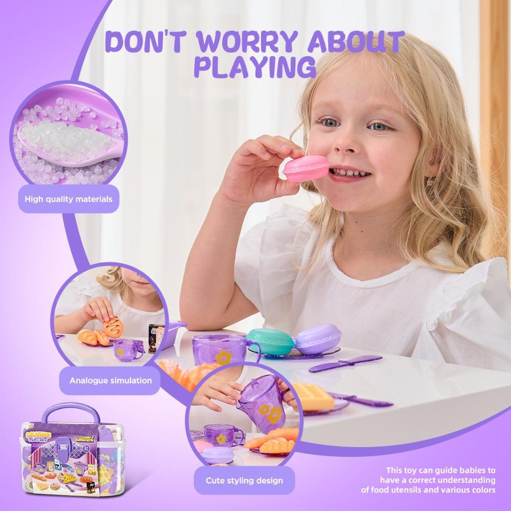 Tea Time Playset Simulated Kitchen Playset Table Snack Afternoon Tea Toy Set Cookware Accessories