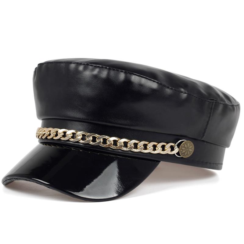 

Осень и зима кожаный берет женщина мода ретро newsboy шапка зима теплые плоские шапки