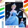 Blue Princess Painting by Numbers Hand Filled Drawing Art Kit Home Decor