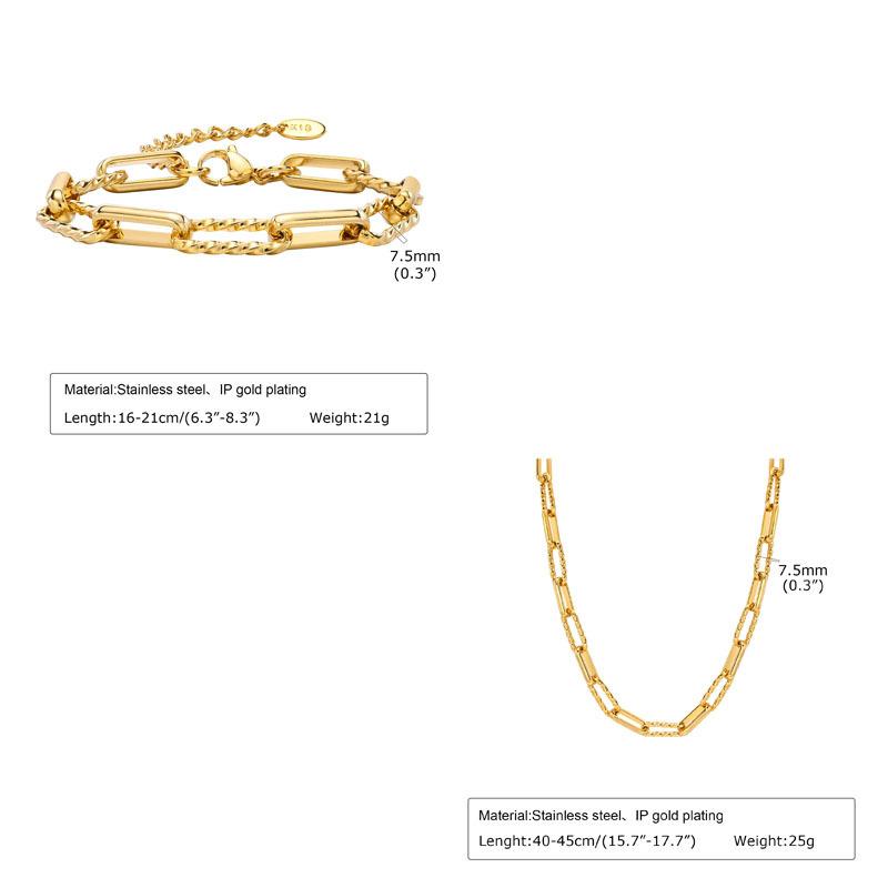 Chunky Link Paperclip Necklace, 18k Gold Plated Stainless Steel, Paper Clip Chain Choker For Women Gift