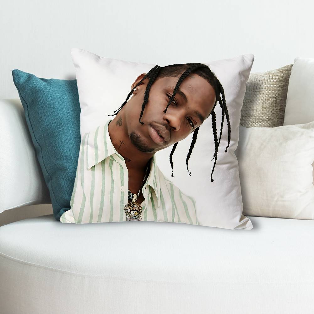 TTravis SScott Singer Pillow Cases for Bedroom Living Room Sofa Home Decor Polyester Cushion Cover with Zipper