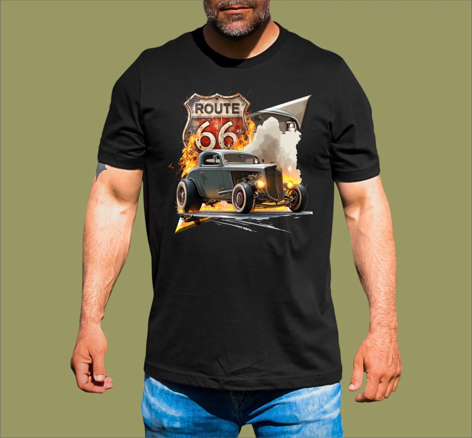 HOTROD ROUTE 66 T-SHIRT 4XL