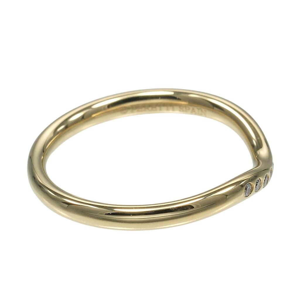 TIFFANY&Co. Gebogener Bandring K18 Gelbgold/9P Diamant #6.0(US-Grösse) 2,53g Damen Gebraucht