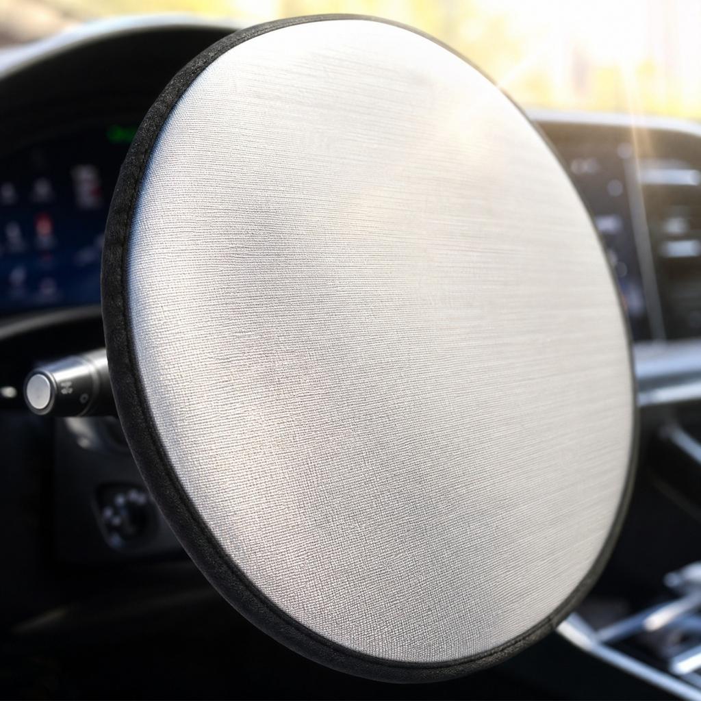Lenkrad-Sonnenschutzabdeckung für das Auto - Schwarz, beidseitig, für den Innenraum im Sommer
