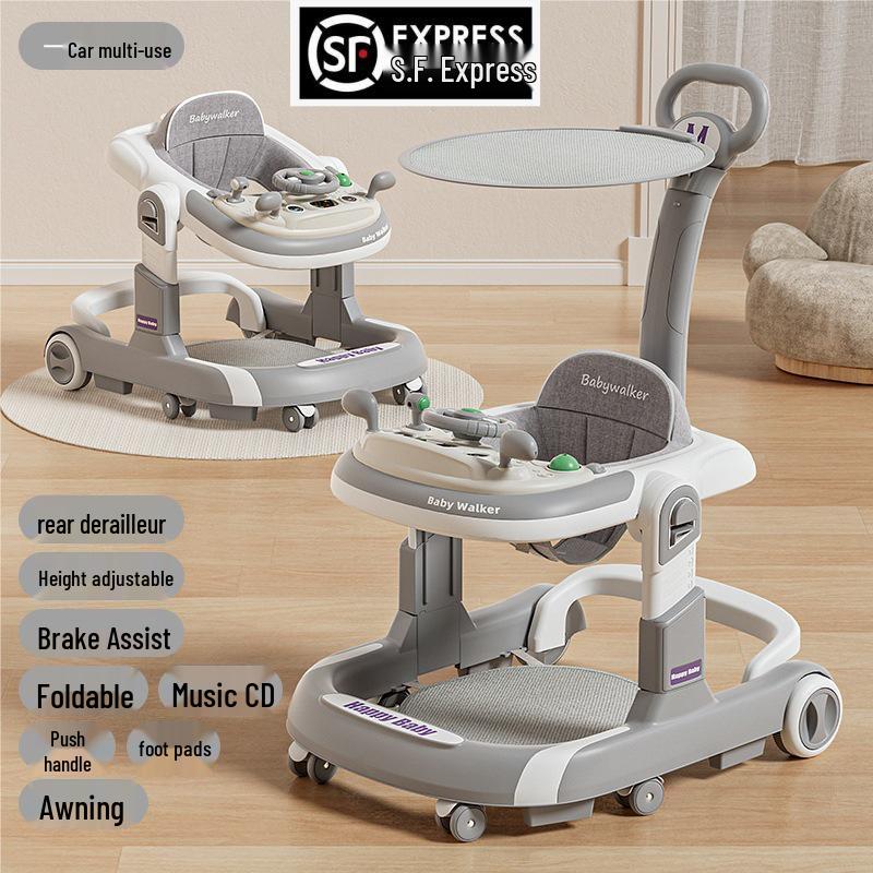 3-in-1 Multi-Functional Foldable Baby Walker, Anti-Rollover, for 6-18 Months