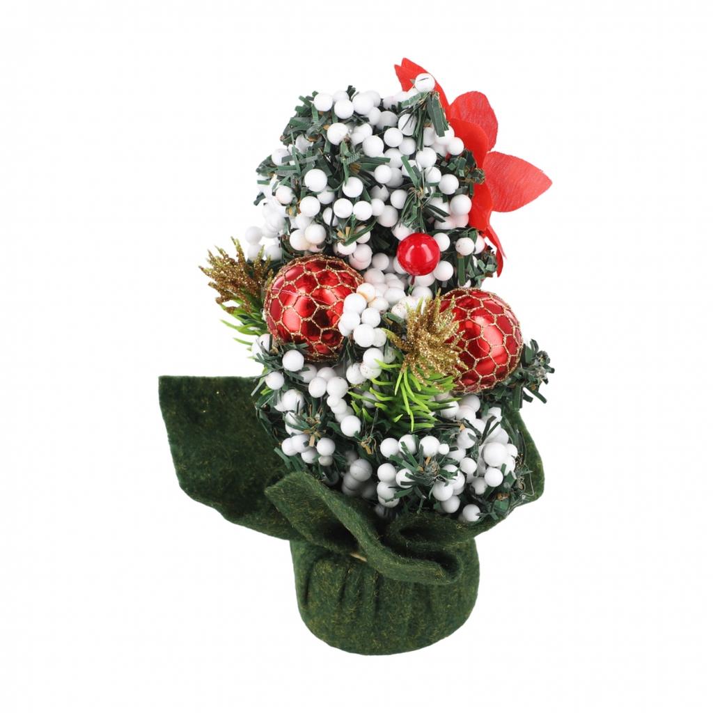 Tiny Table Top Christmas Tree with Ornaments for Festive Home Decor