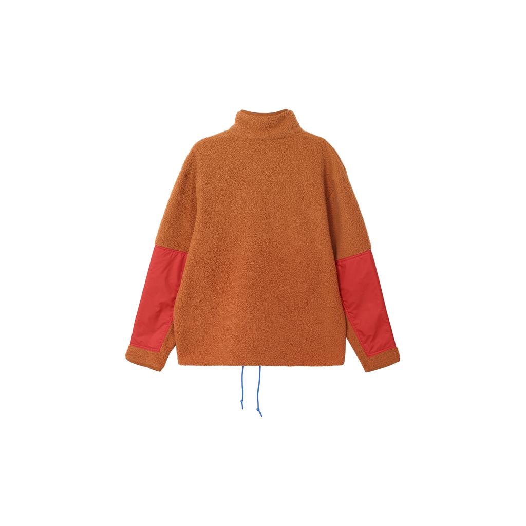 Nike Giacca in Pile da Uomo Capispalla Arancione DD5022-246 con Design a Blocchi e Logo Ricamato