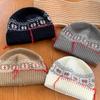 Snow Pattern Knitted Wool Hat for Women In Winter Jacquard Fair Island Style Warm Baotou Hat New Christmas Hat